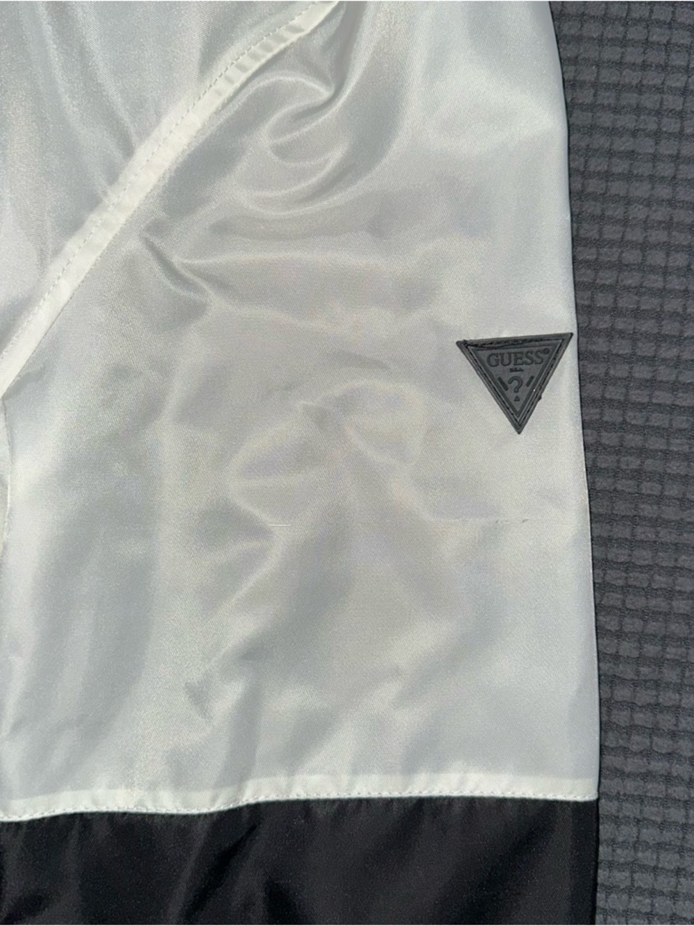 Guess Los Angeles Bomber Jacket Black White Lightweight Mens Medium - Picture 5 of 9